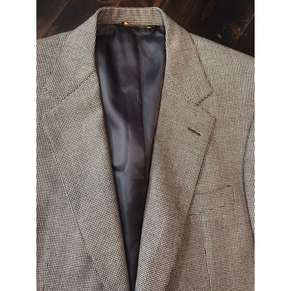 Men’s Brooks Bothers MAKERS Hand Tailored Hoondstooth Jacket Blazer 42 43r EUC
